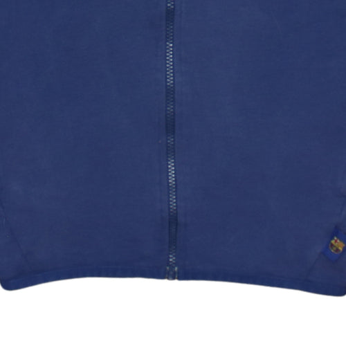 FC Barcelona Men's Blue XL Full Zip Hoodie with Logo