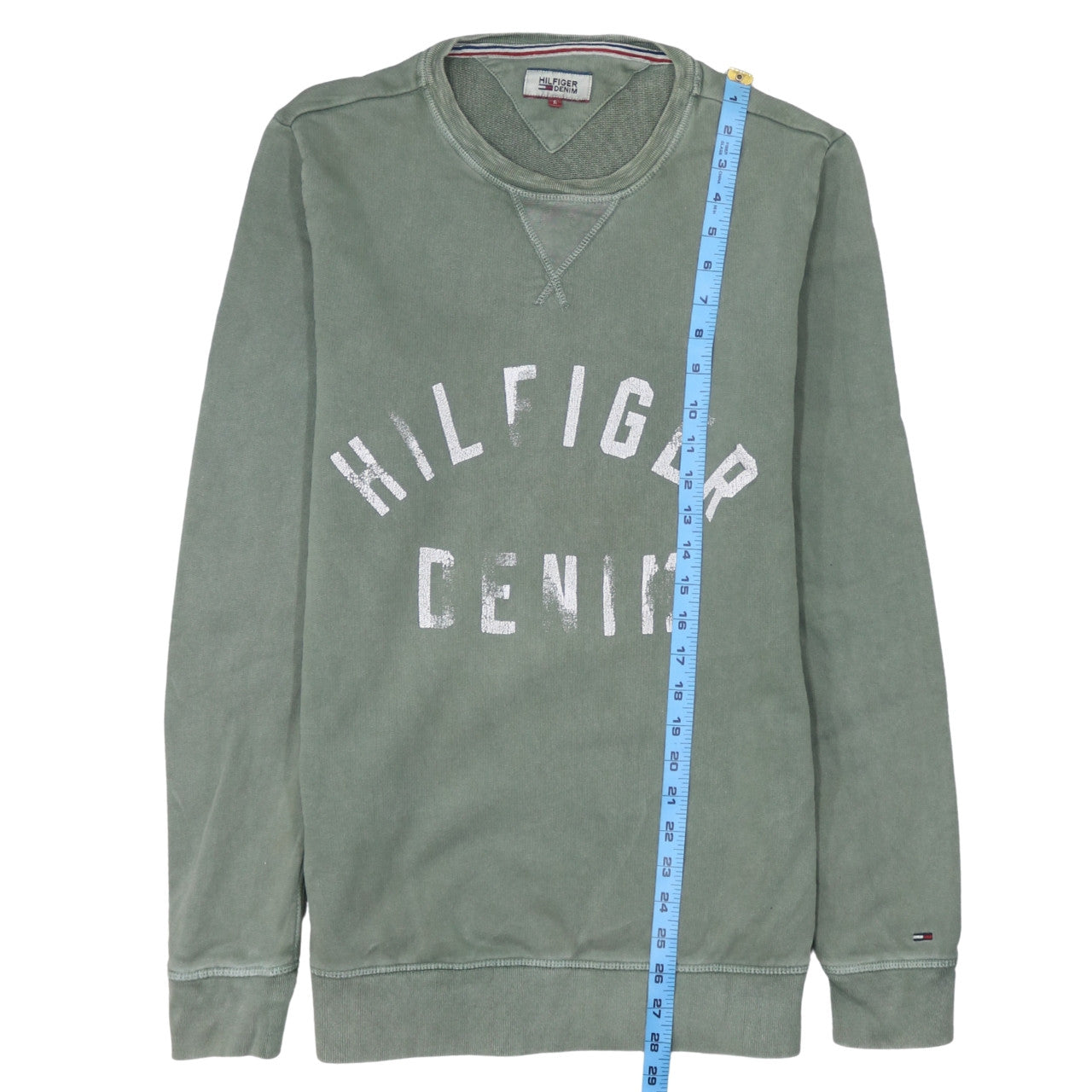 Tommy Hilfiger Men’s Green Logo Pullover Sweatshirt Size S