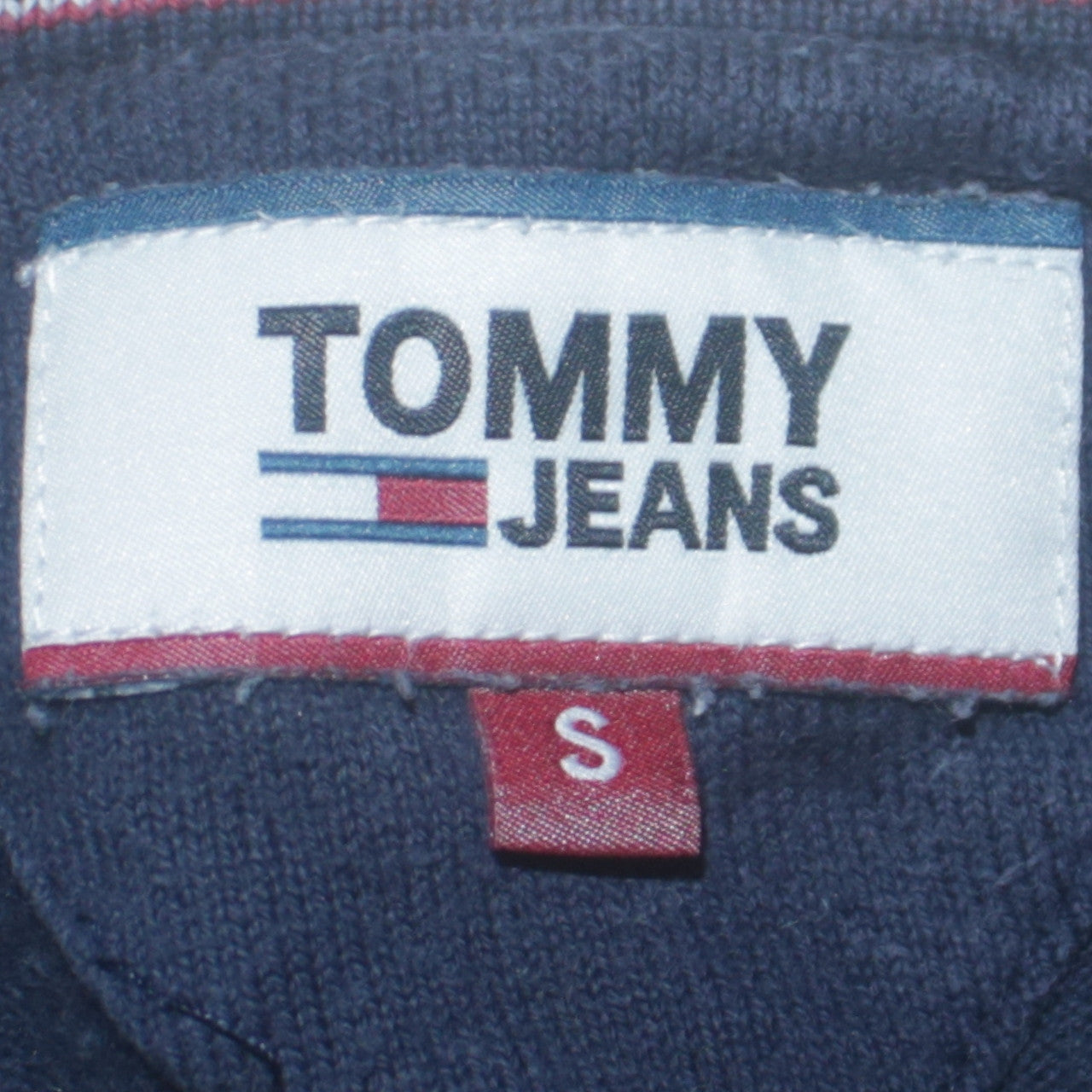 Tommy Jeans Men’s Blue V-Neck Cotton Blend Jumper Size S