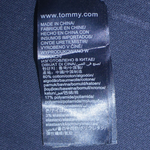 Tommy Jeans Men’s Blue V-Neck Cotton Blend Jumper Size S