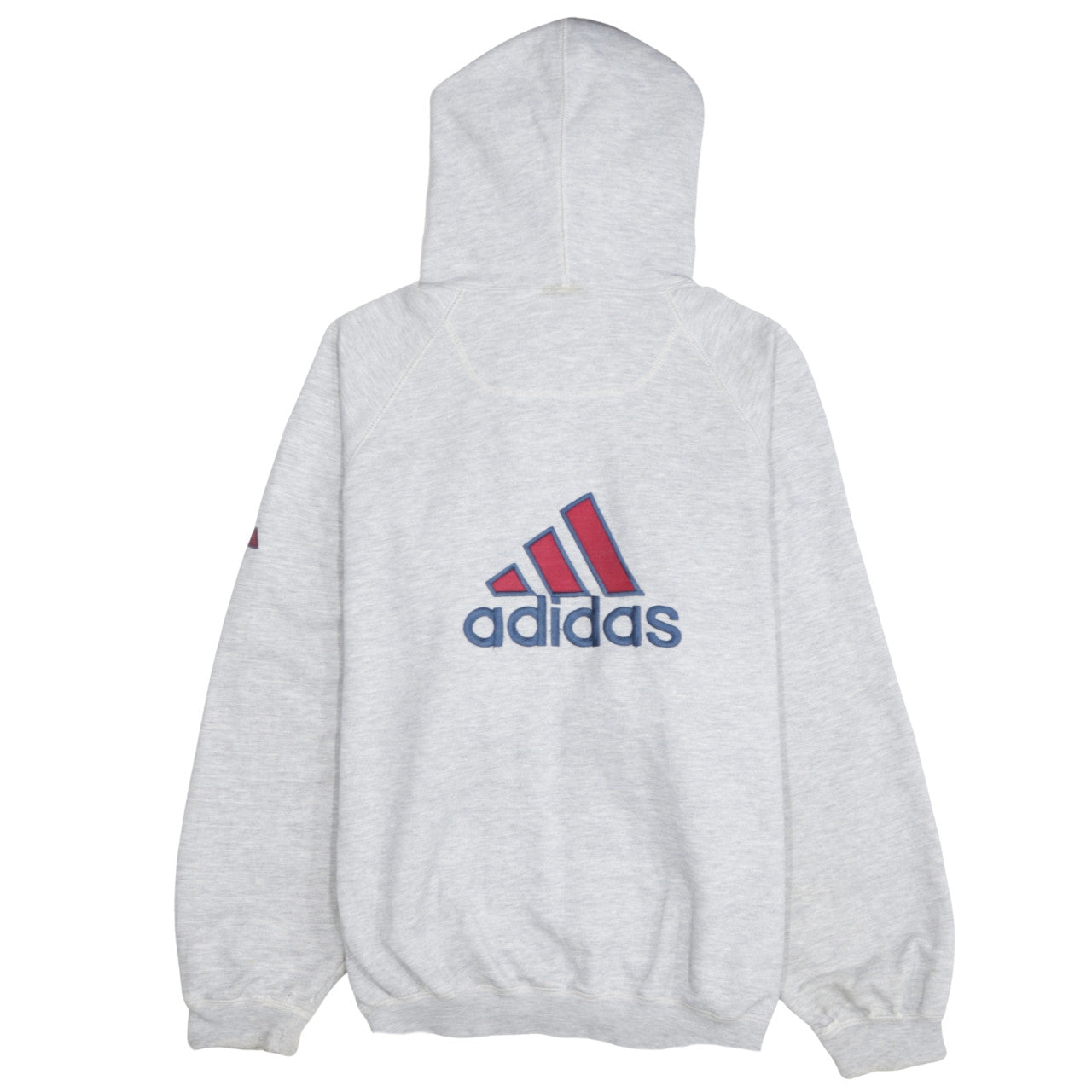 Adidas Womens Grey Full Zip Hoodie Medium Cotton Blend Logo