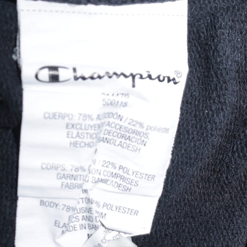 Champion Men's Black Pullover Hoodie Medium Logo Fleece Sweatshirt