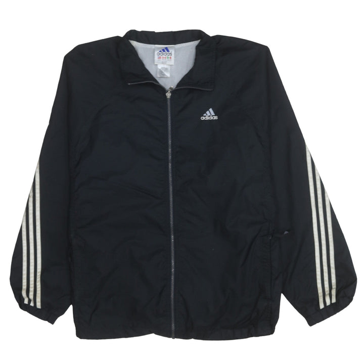 Adidas Mens Black L Windbreaker Zip Jacket Lightweight Sportswear