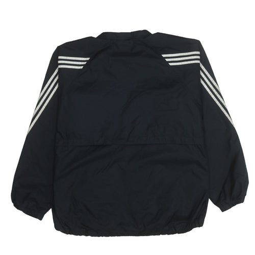 Adidas Mens Black L Windbreaker Zip Jacket Lightweight Sportswear