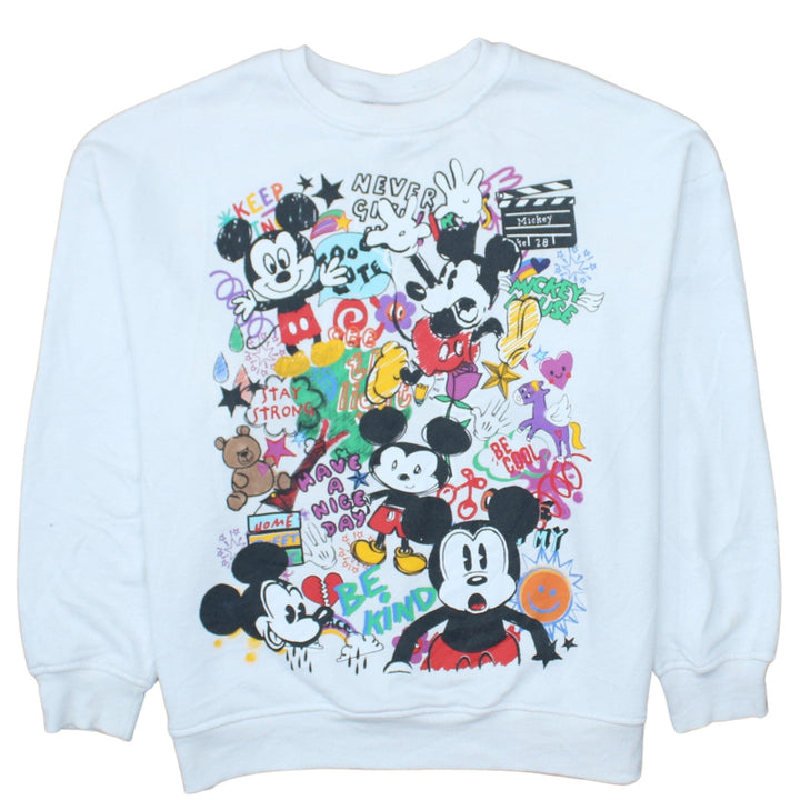 Primark Disney Mickey Mouse White Crew Neck Sweatshirt Women S 10/12