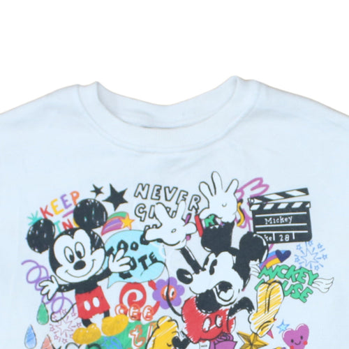 Primark Disney Mickey Mouse White Crew Neck Sweatshirt Women S 10/12