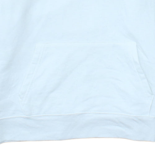 GAP Womens White L Pullover Hoodie Cotton Blend Logo Casual