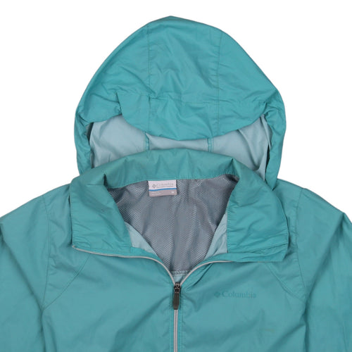 Columbia Women Blue Hooded Windbreaker Jacket M Lightweight Outdoor