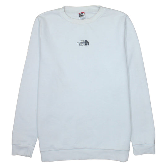 The North Face Womens White Cotton Blend Crew Neck Sweatshirt L