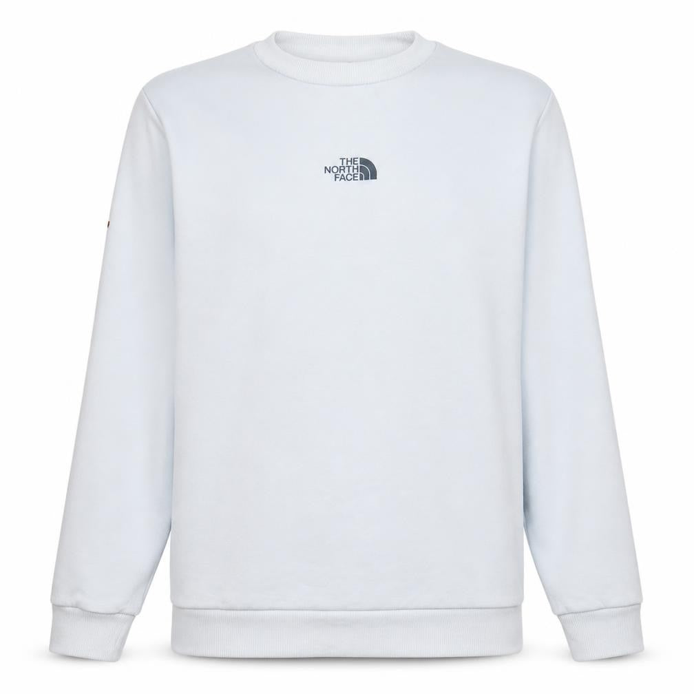 Front view of The North Face women’s white cotton blend crew neck sweatshirt l