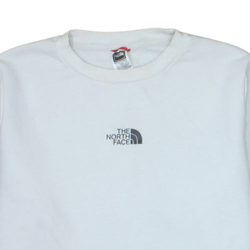 The North Face Womens White Cotton Blend Crew Neck Sweatshirt L