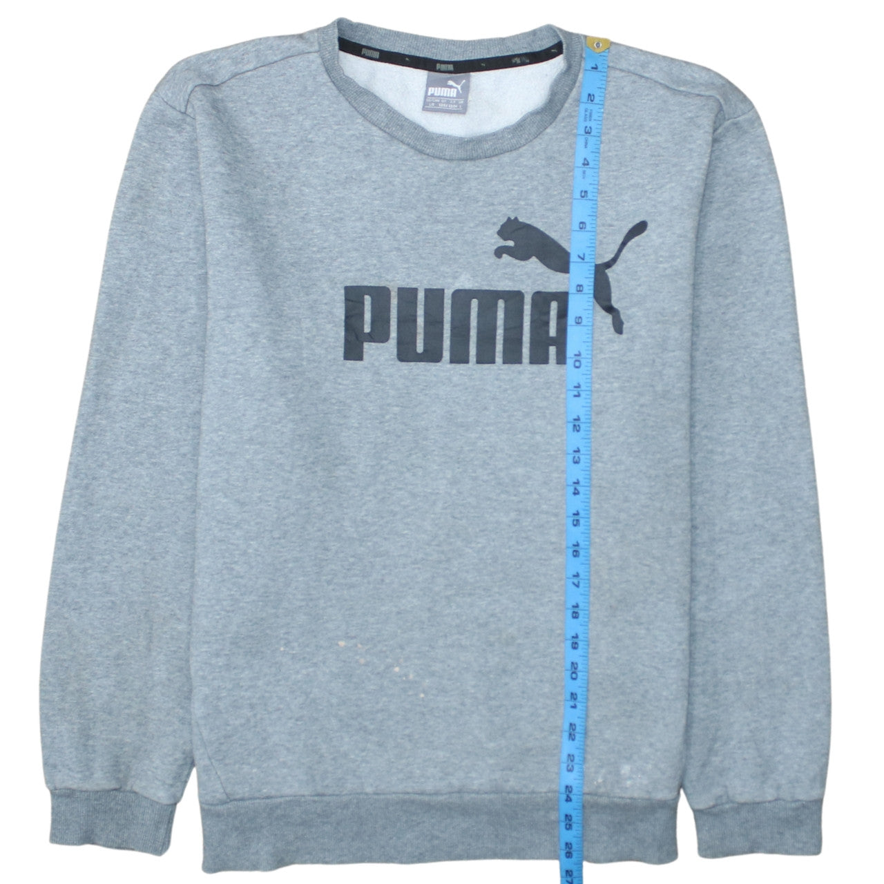 Puma Men's Grey Logo Crew Neck Pullover Sweatshirt Size L