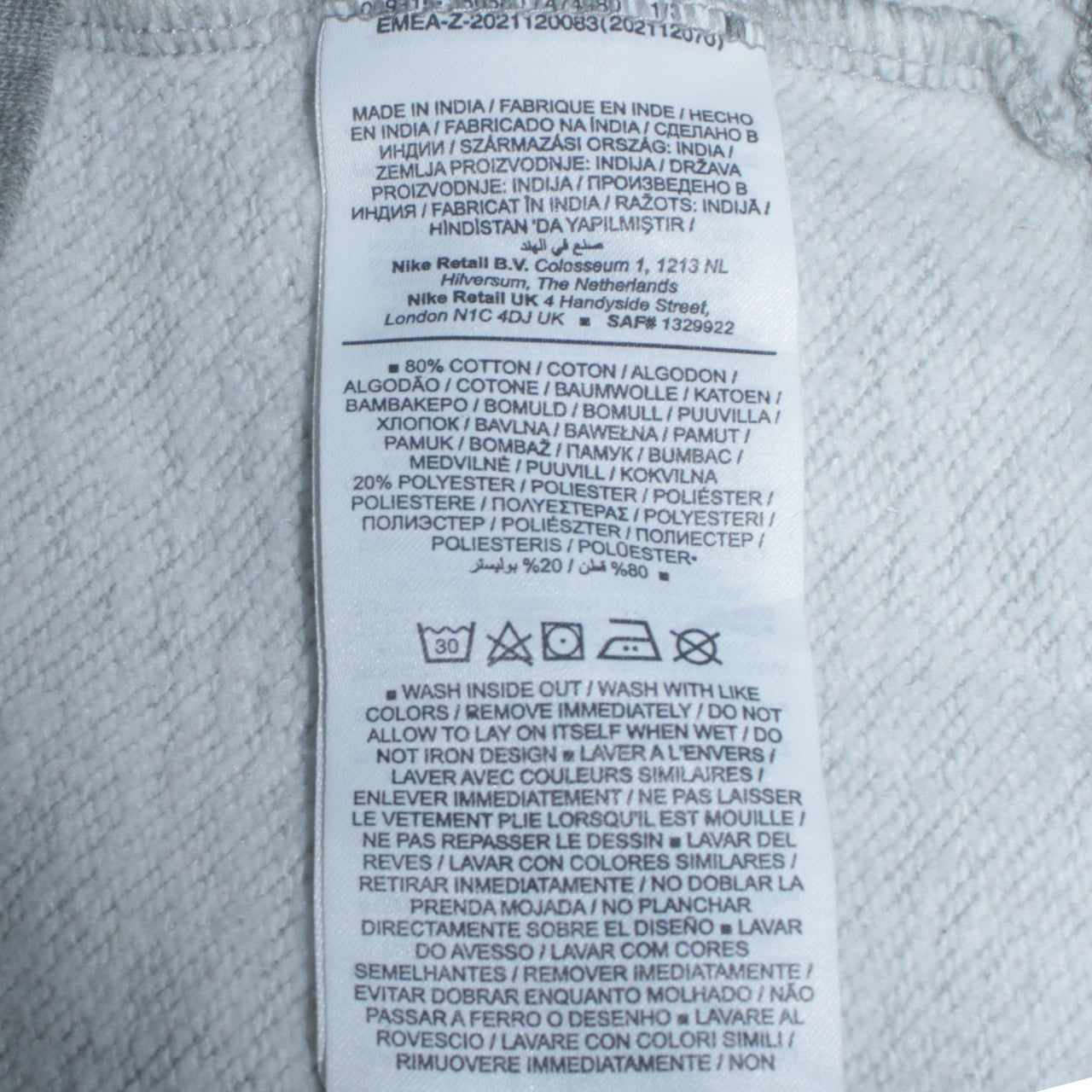 Nike Mens Grey XS Pullover Sweatshirt Crew Neck Fleece