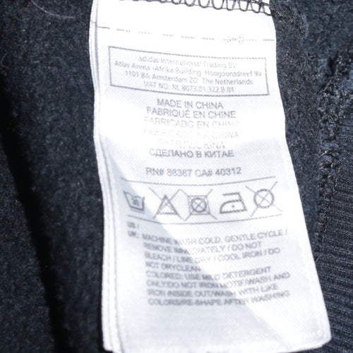Adidas Men's Black XL Pullover Hoodie with Blue Logo