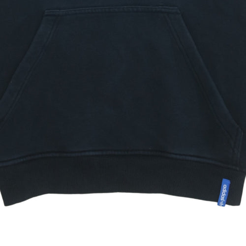 Adidas Men's Black XL Pullover Hoodie with Blue Logo