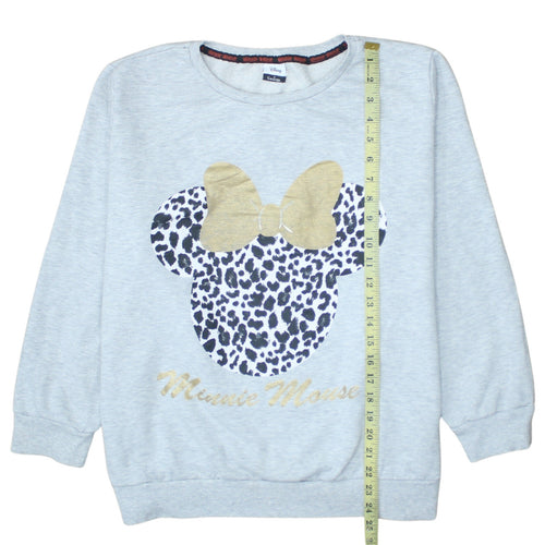 Disney at George Girls Grey Minnie Mouse Animal Print Pullover Sweatshirt XL