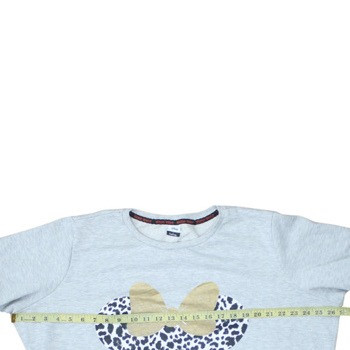 Disney at George Girls Grey Minnie Mouse Animal Print Pullover Sweatshirt XL