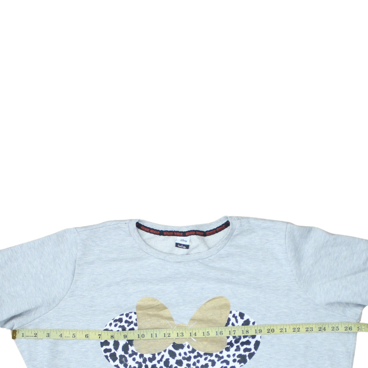 Disney at George Girls Grey Minnie Mouse Animal Print Pullover Sweatshirt XL