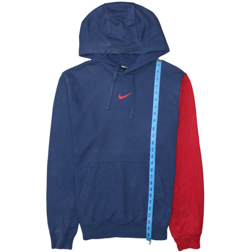 Nike Men's Blue and Red Pullover Hoodie Size S Cotton Blend