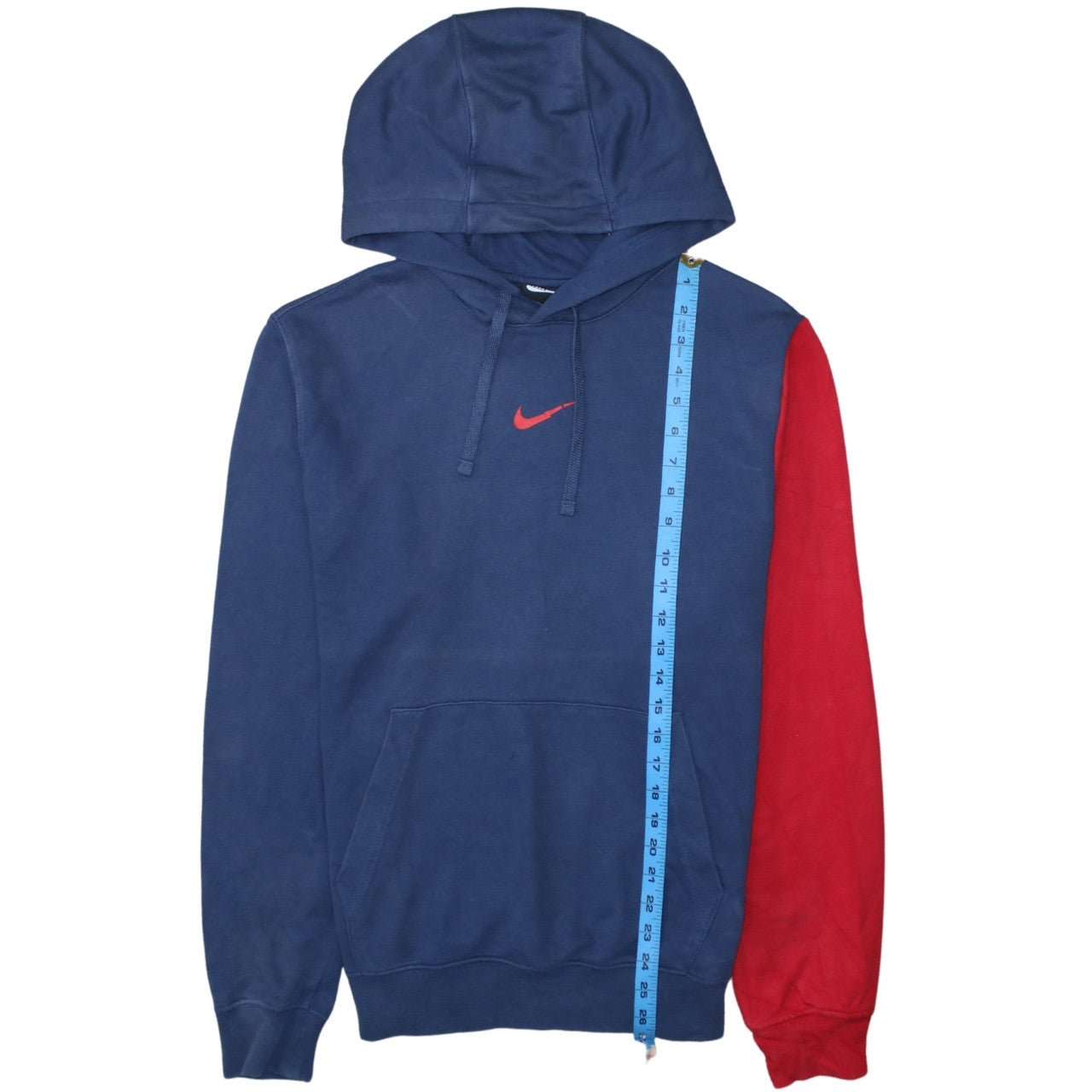 Nike Men's Blue and Red Pullover Hoodie Size S Cotton Blend