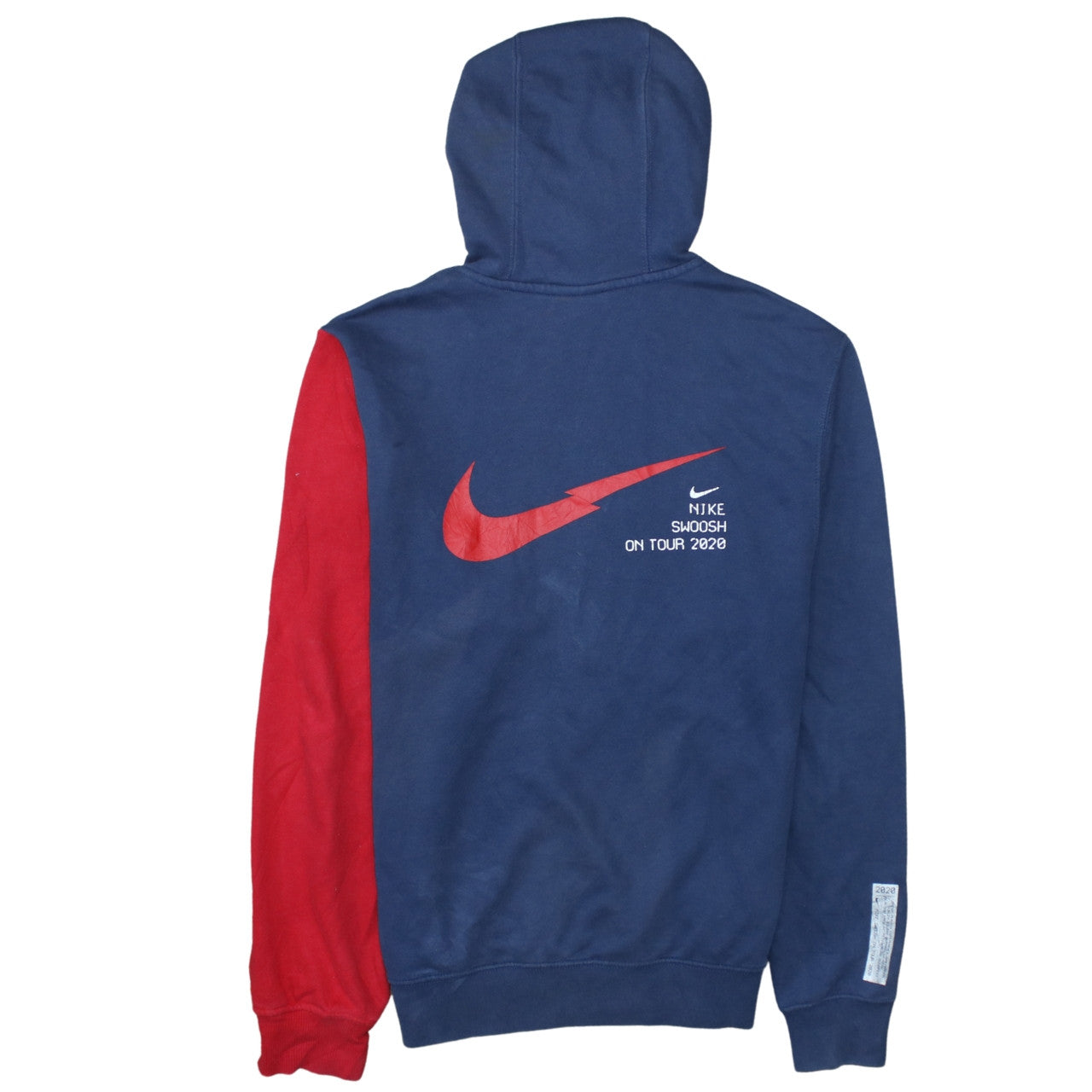 Nike Men's Blue and Red Pullover Hoodie Size S Cotton Blend