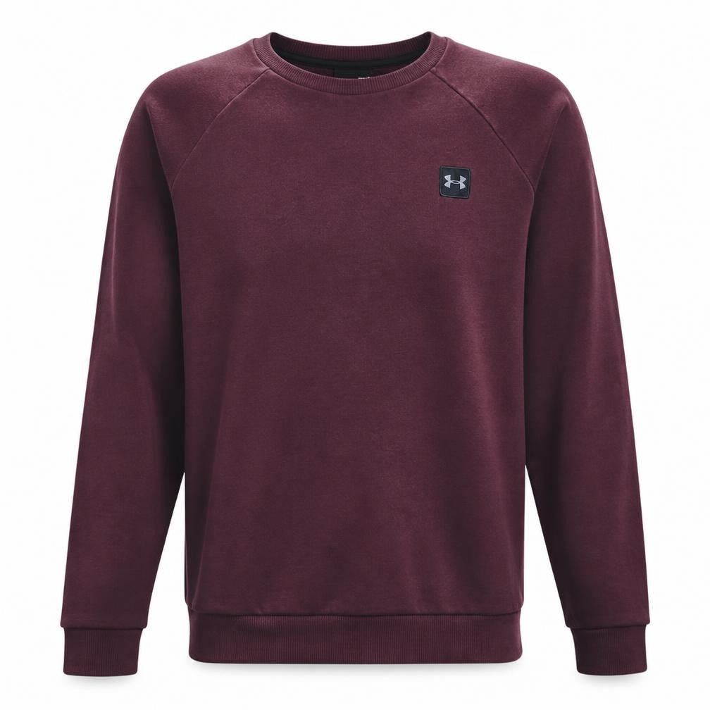 Front view of Under Armour Men's Brown Crew Neck Fleece Sweatshirt Medium