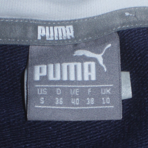 Puma Womens White Blue Size 10 Crew Neck Pullover Sweatshirt