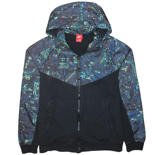 Nike Men’s Black Full Zip City Skyline Print Hoodie Size L