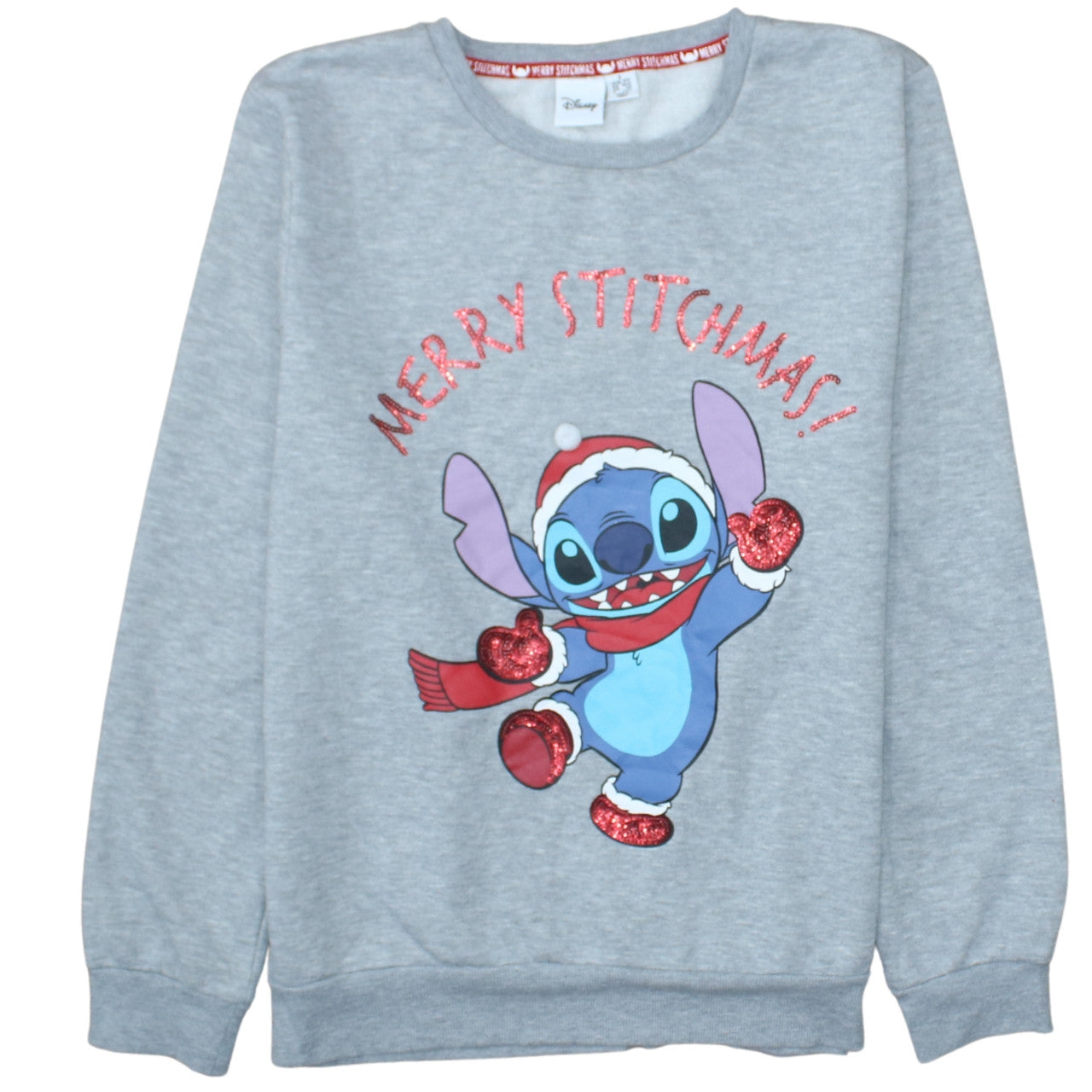 Disney Women Grey Christmas Stitch Sweatshirt Size S