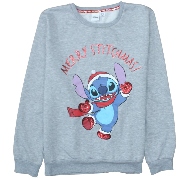 Disney Women Grey Christmas Stitch Sweatshirt Size S