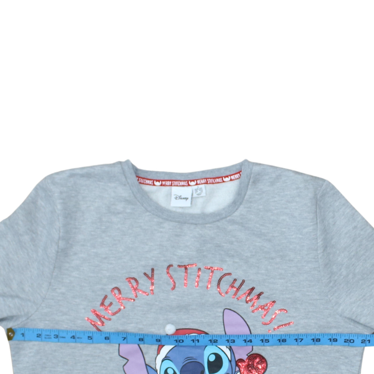 Disney Women Grey Christmas Stitch Sweatshirt Size S