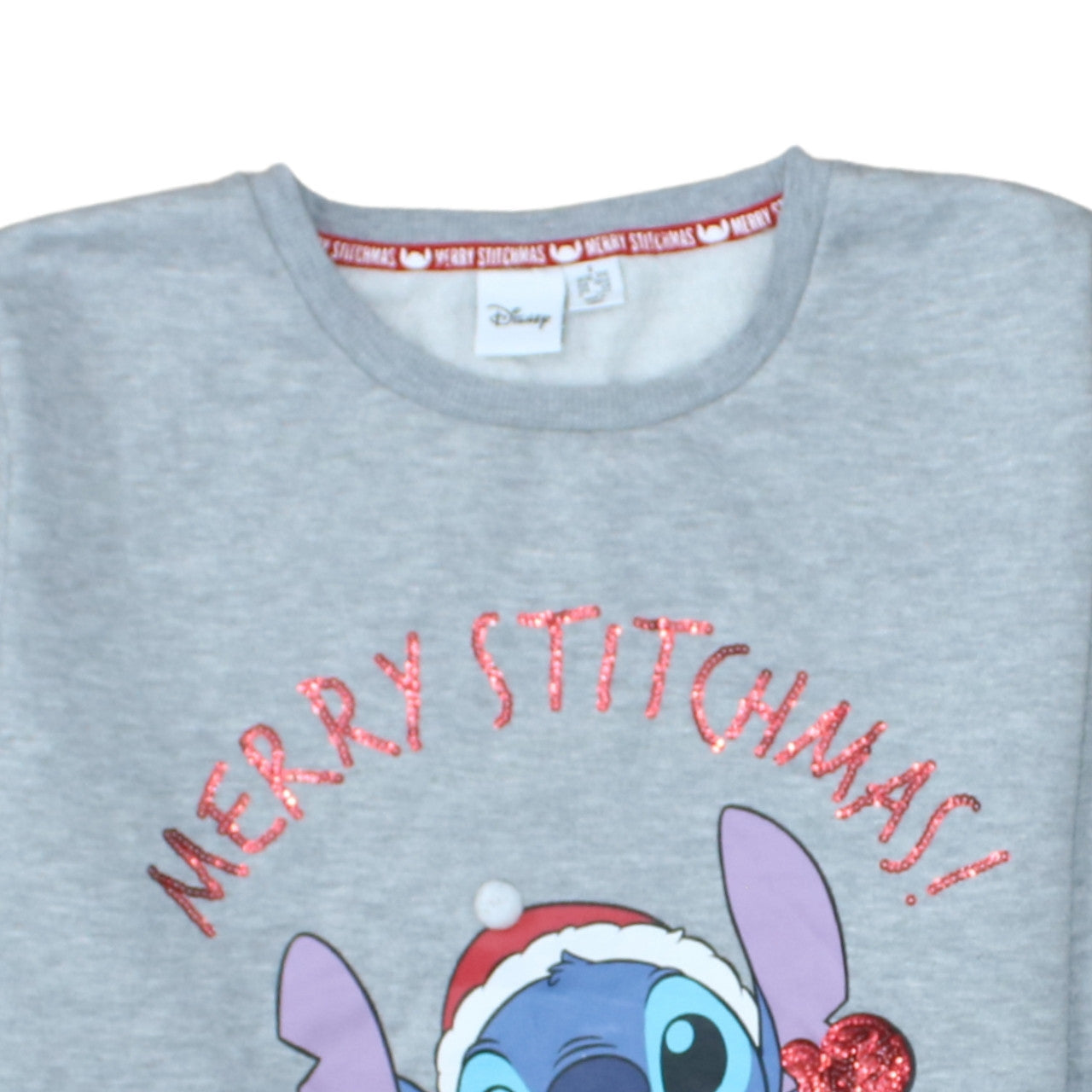 Disney Women Grey Christmas Stitch Sweatshirt Size S