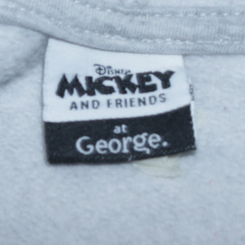 Disney Mickey & Friends Grey Hoodie Women 12-14 Medium Pullover