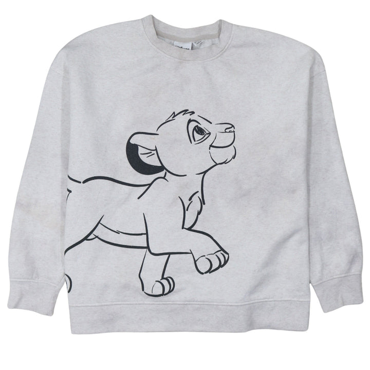 Disney Women Grey Sweatshirt L Lion King Simba Print Pullover