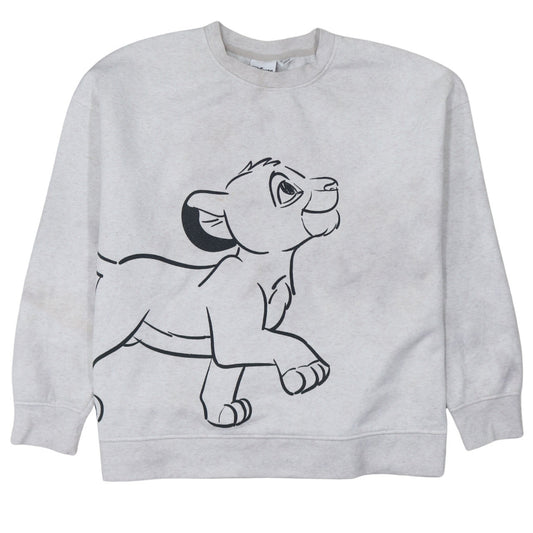 Disney Women Grey Sweatshirt L Lion King Simba Print Pullover