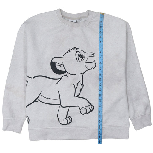 Disney Women Grey Sweatshirt L Lion King Simba Print Pullover