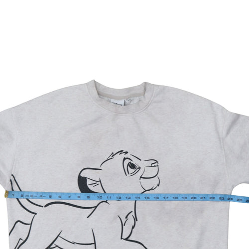 Disney Women Grey Sweatshirt L Lion King Simba Print Pullover