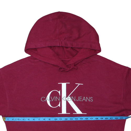 Calvin Klein Jeans Men's Red XS Pullover Hoodie with Logo