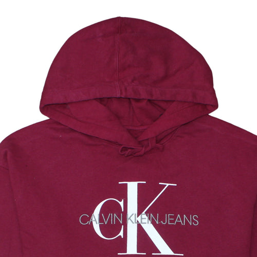 Calvin Klein Jeans Men's Red XS Pullover Hoodie with Logo