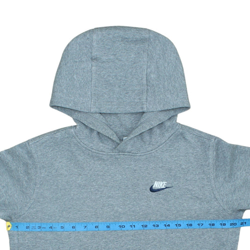 Nike Boys Grey Pullover Hoodie XL Fleece Regular Fit Logo Sweatshirt