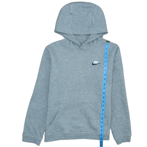 Nike Boys Grey Pullover Hoodie XL Fleece Regular Fit Logo Sweatshirt