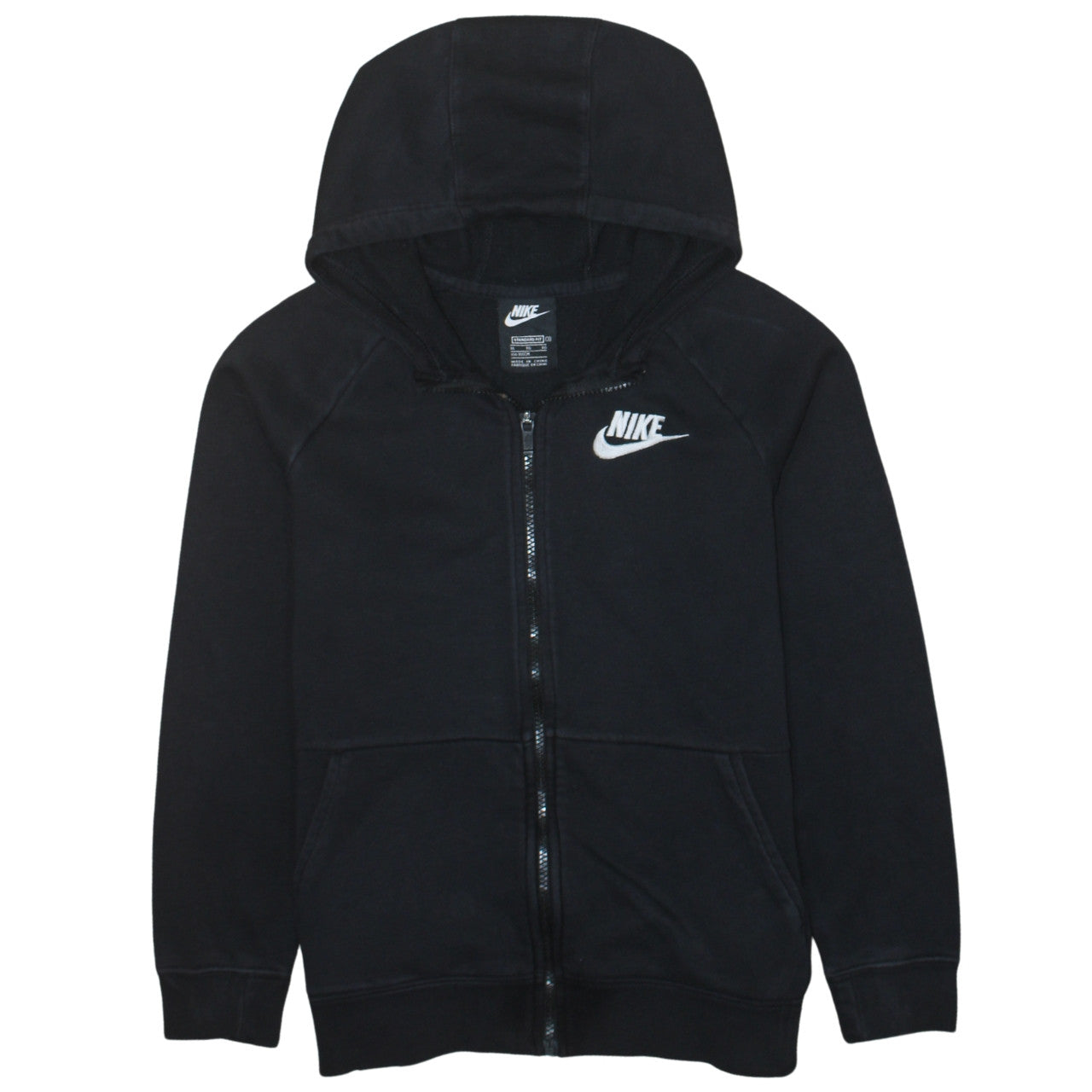 Nike Boys Black Full Zip Fleece Hoodie XL 156-166cm Hooded Sweatshirt