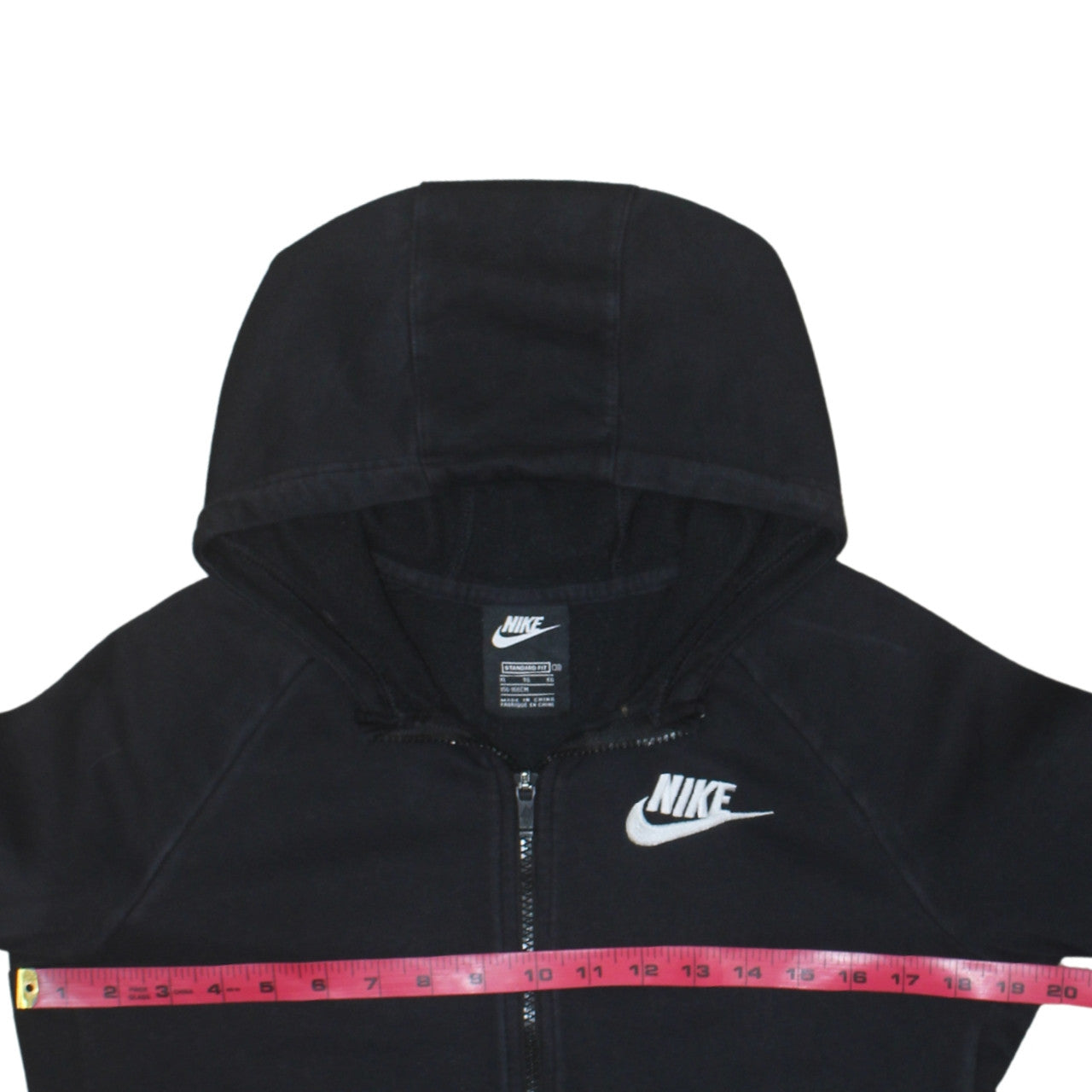 Nike Boys Black Full Zip Fleece Hoodie XL 156-166cm Hooded Sweatshirt