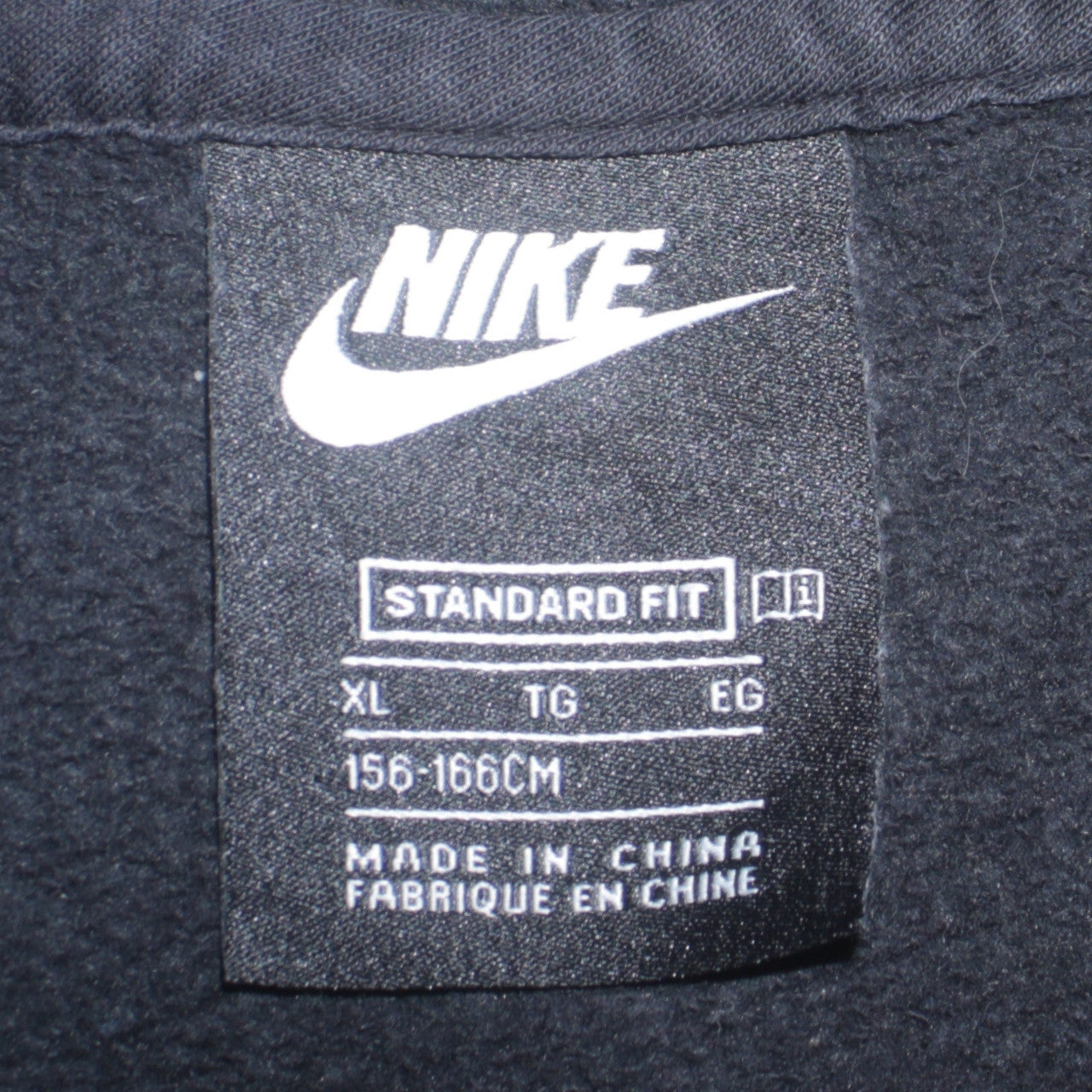 Nike Boys Black Full Zip Fleece Hoodie XL 156-166cm Hooded Sweatshirt