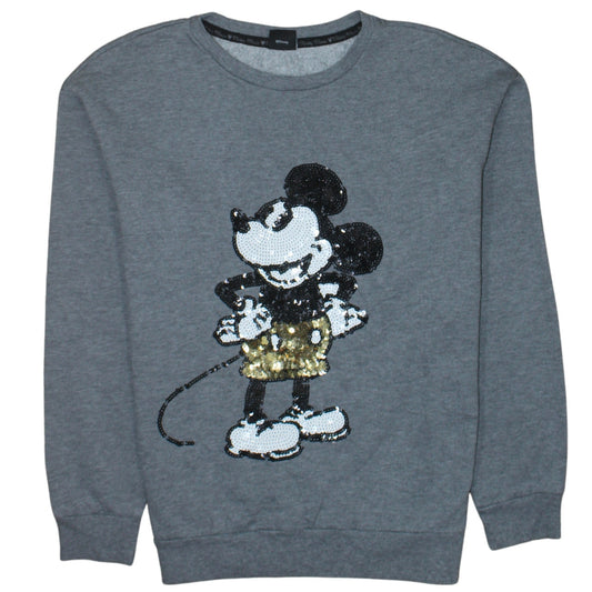 Disney at George Womens Grey Sequin Mickey Mouse Sweatshirt UK 10