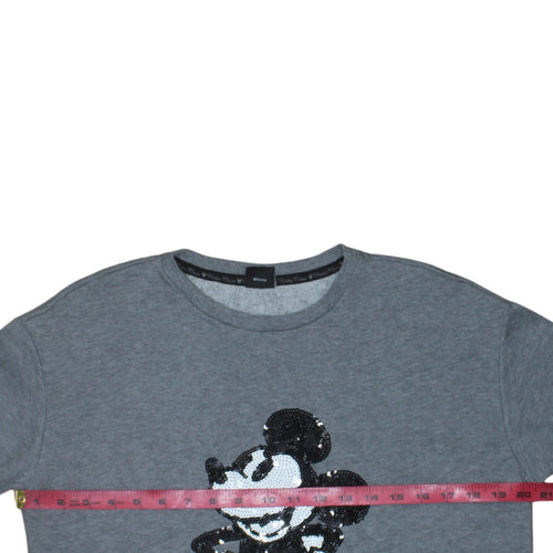 Disney at George Womens Grey Sequin Mickey Mouse Sweatshirt UK 10