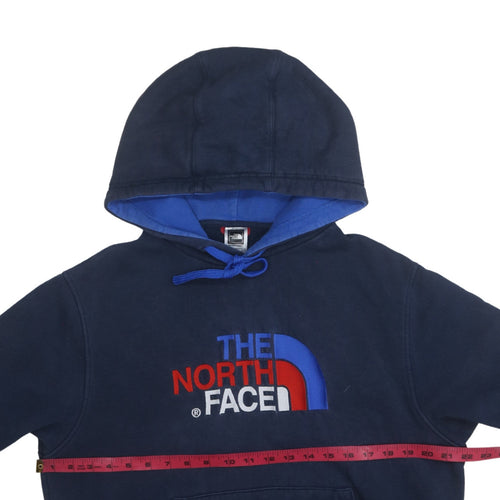 The North Face Men's Blue Pullover Hoodie M Embroidered Logo