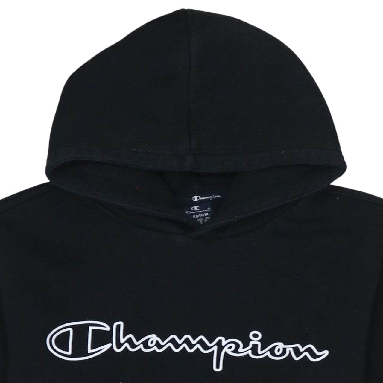 Champion Men's Black Medium Pullover Hoodie with Logo