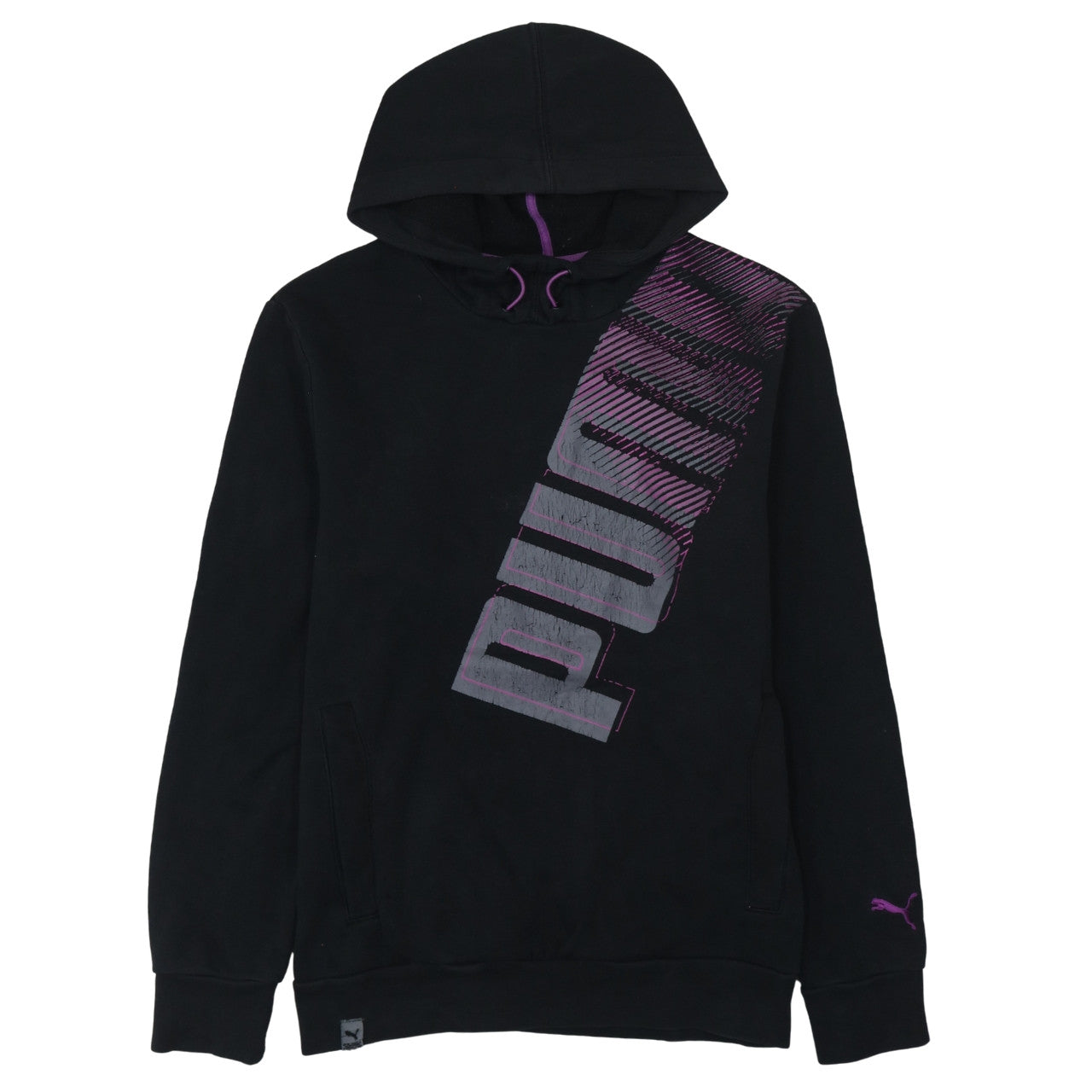 Puma Men's Black Pullover Hoodie Small Graphic Sports Fleece