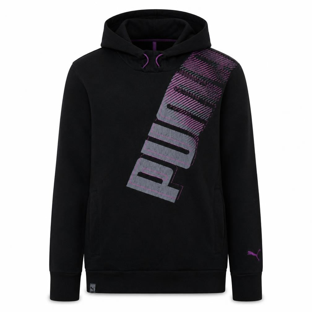 Puma Men's Black Pullover Hoodie Small Graphic Sports Fleece
